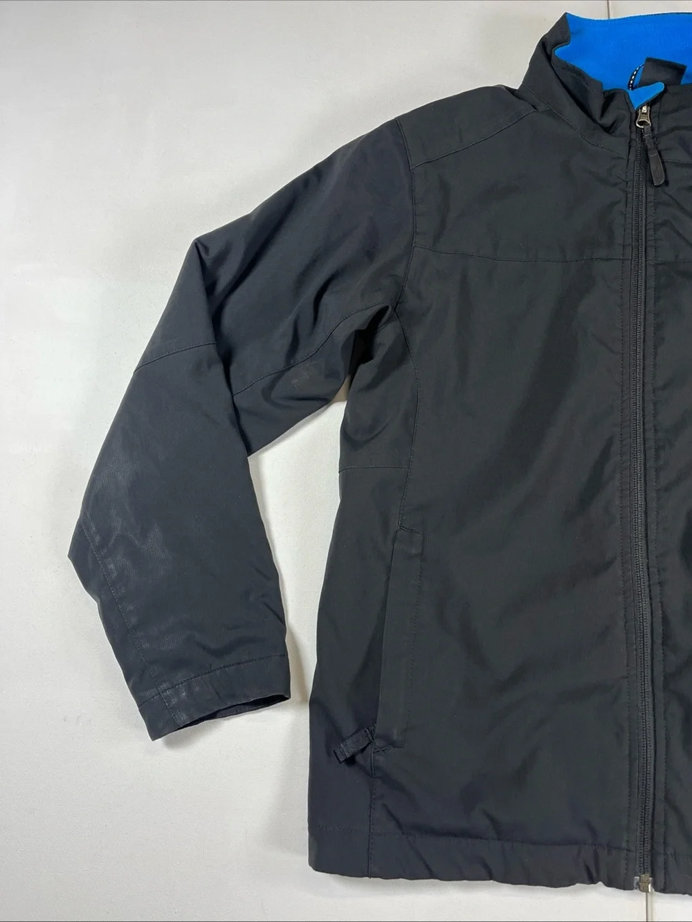 The North Face Jacket Boys 14/16 Black Softshell Fleece Lined Full Zip Polartec